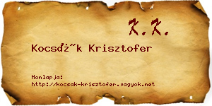 Kocsák Krisztofer névjegykártya