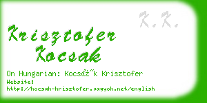 krisztofer kocsak business card